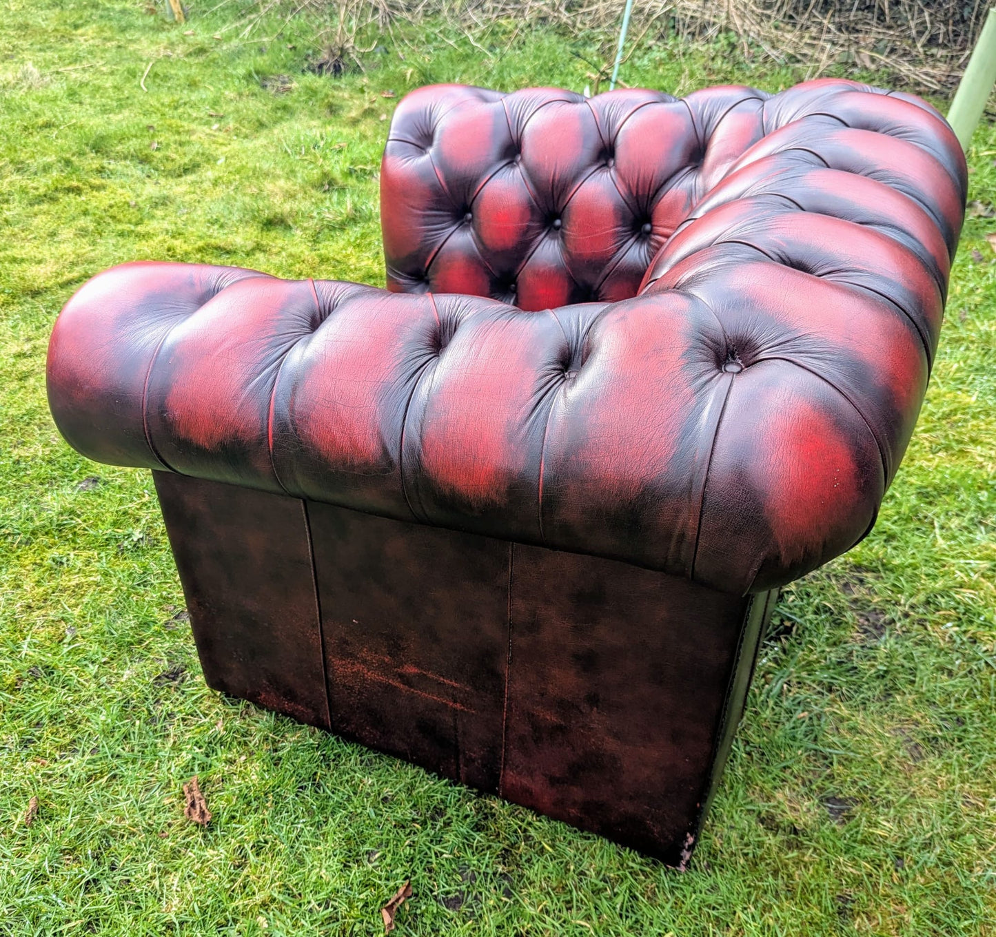 Superb Vintage Oxblood Leather Chesterfield Club Chair  - Delivery Available