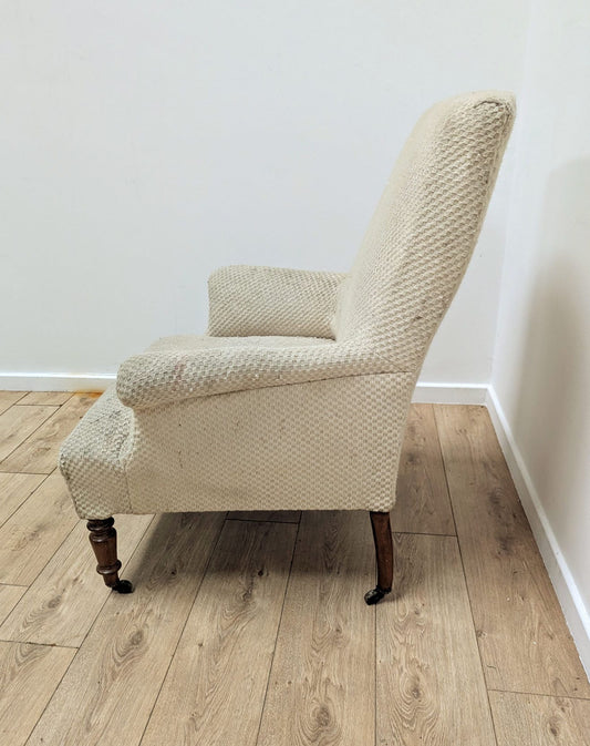 Early 20th C Victorian Library chair with Casters - Delivery Available 0290
