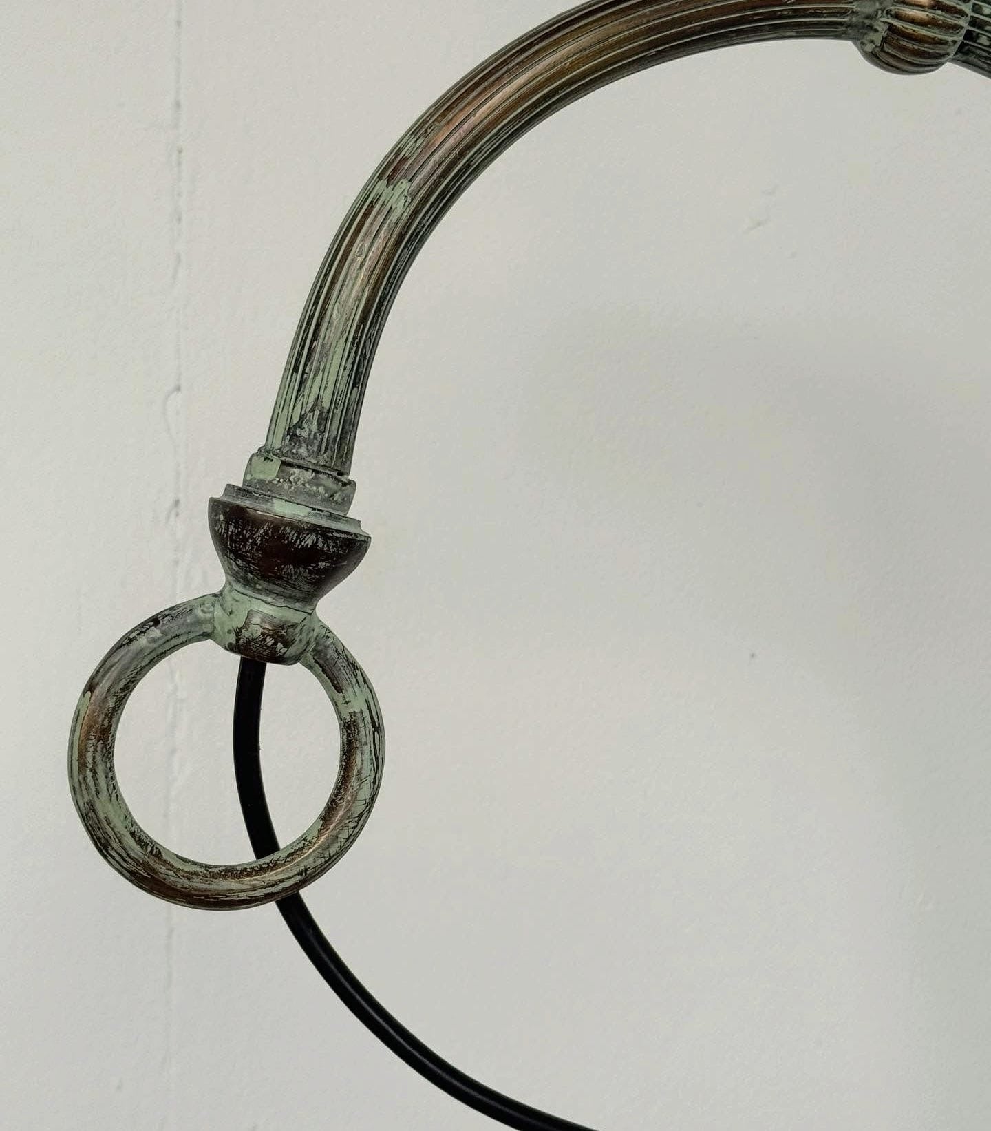 Pair Vintage ornate bronze Verdigris Light Brackets with Wire - Delivery Available