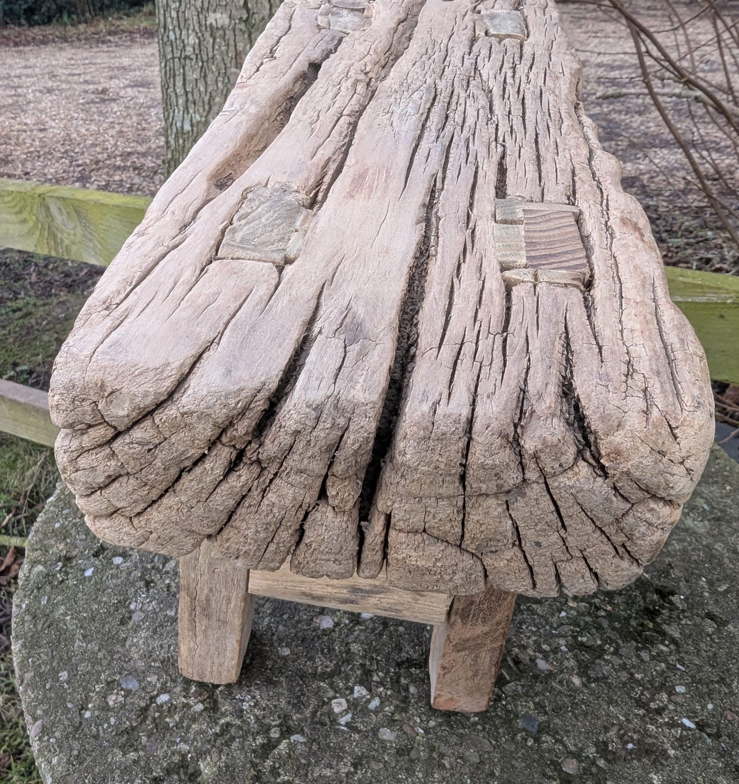 Rustic reclaimed vintage elm Table/ Stool. Little Valentino - Delivery Available