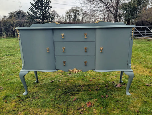 Vintage Georgian style serpentine painted side board