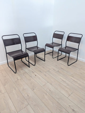 Set of four mid-century British Bamco stacking chairs - Delivery Available 0386