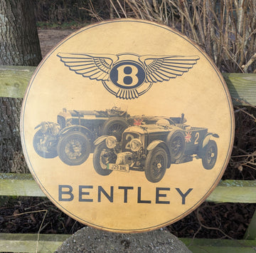 Vintage style Bentley wall Art - UK delivery included.