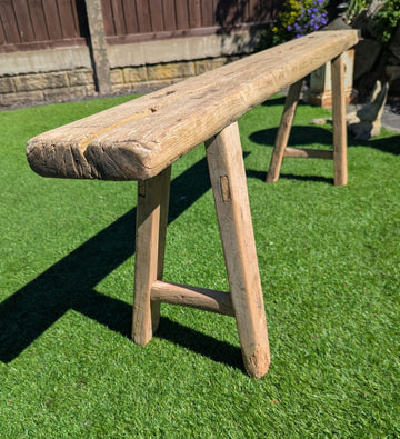 Rustic wooden bench reclaimed elm wood - Delivery Available 0320