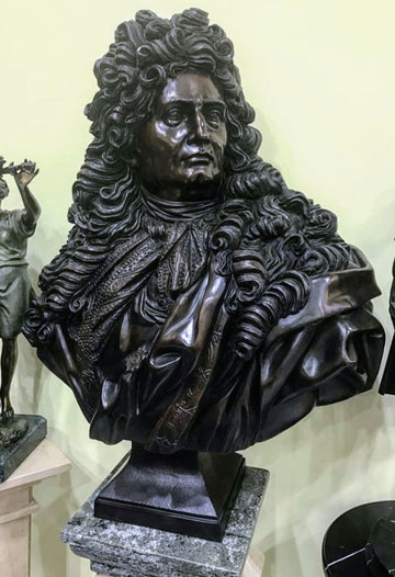 Italian black bronze bust depicting Louis X1V - delivery available