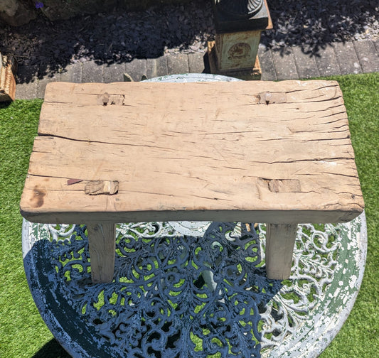 Rustic reclaimed elm wood Stool Plaque boy max - Delivery Available 0309