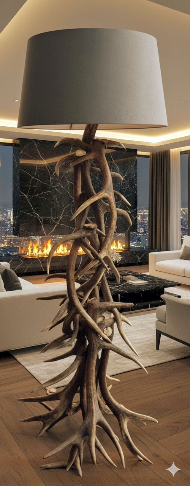 Vintage Rustic Antler Red deer floor Lamp - Delivery Included UK