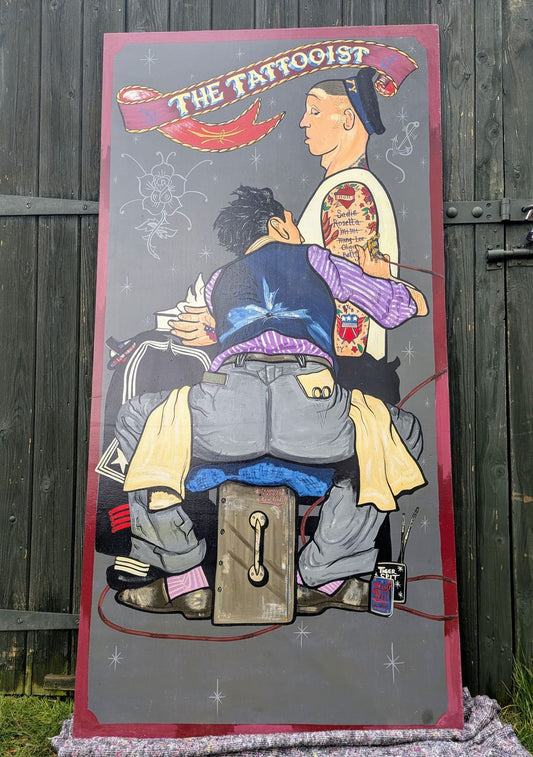 Vintage Tattooist sailer hand-painted Artwork sign - Delivery Available 0268
