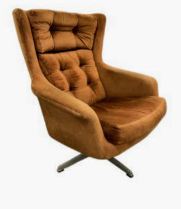 Vintage Brown Mid century Parker knoll statesment swivel armchair - Delivery Available