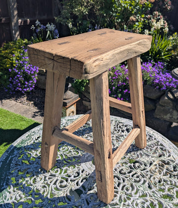Rustic vintage elm wood Table/ Stool - Delivery Available 0314