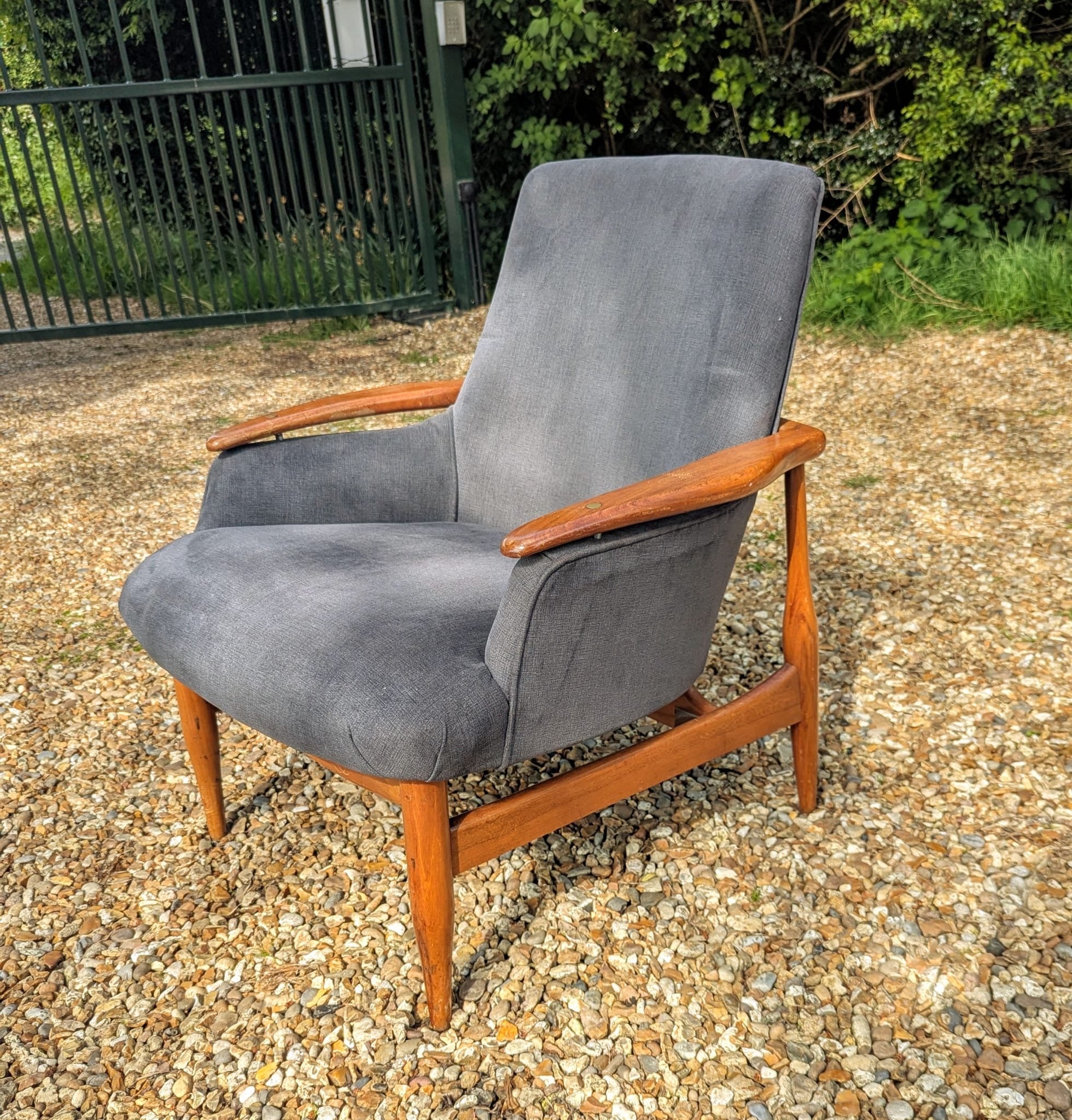 Sleek Vintage teak armchair c.1960s Manner Of Finn Juhl - Delivery Available