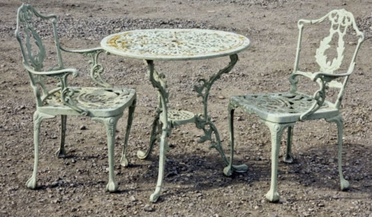 Regency Style Metal Terrace Set with Scrolling Pierced Detail - Delivery In UK