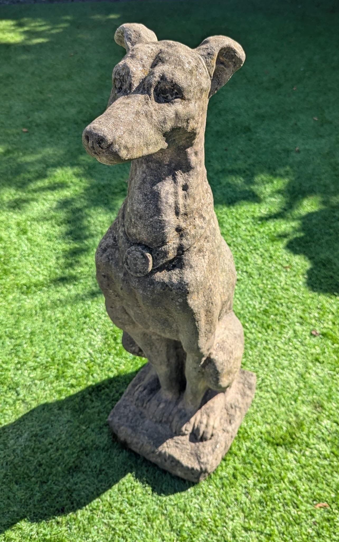 Pair 19TH CENTUARY STYLE VINTAGE STONE ITALIAN HOUNDS (DELIVERY AVAILABLE)