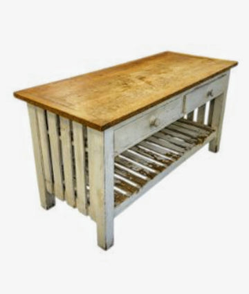 French country house Vintage Pine Bakers island table - Delivery available