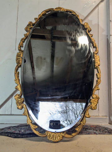 Rococo style gilt framed beveled edge wall mirror - UK delivery included.