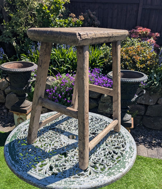 Rustic vintage elm wood Table/ Stool, Fred again - Delivery Available 0311