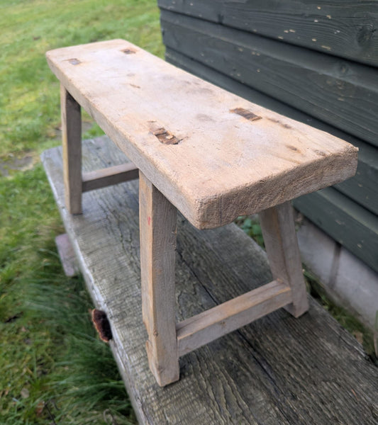 Rustic reclaimed vintage elm Table/Stool (Santa 1) - Delivery available