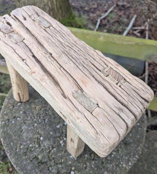 Rustic reclaimed vintage elm Table/ Stool. Little Valentino - Delivery Available