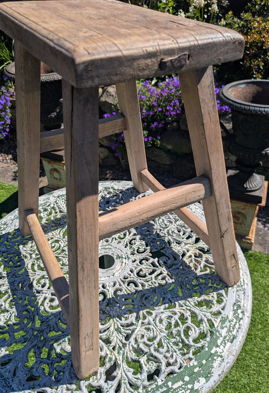 Rustic vintage elm wood side Table/Stool - Delivery Available 0316
