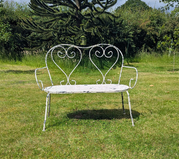 Vintage Elegant Scrolled metal Garden Bench - Delivery Available - 0349