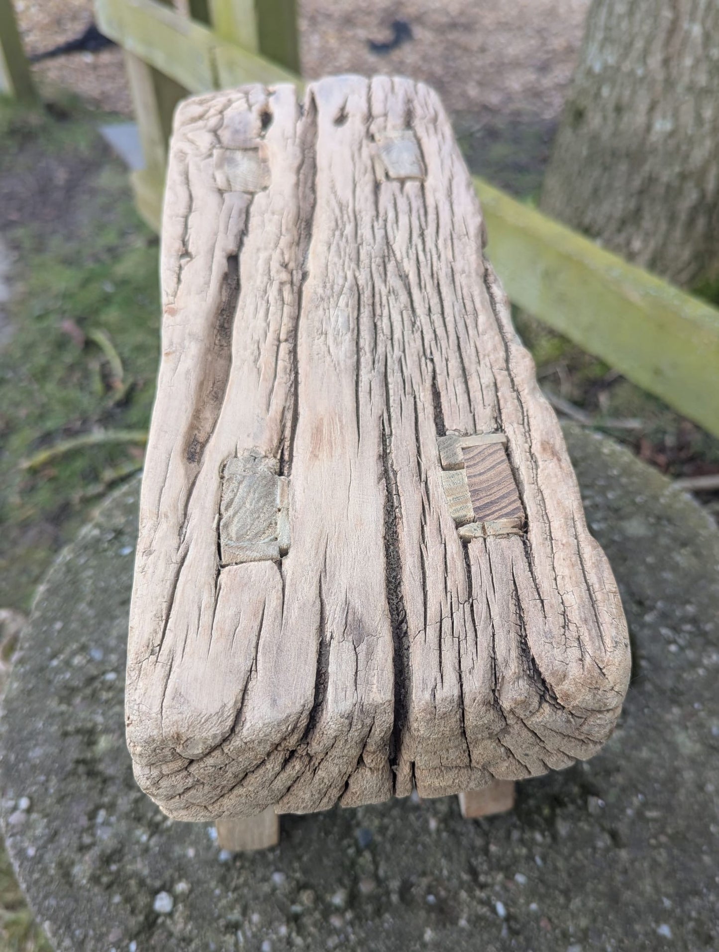 Rustic reclaimed vintage elm Table/ Stool. Little Valentino - Delivery Available