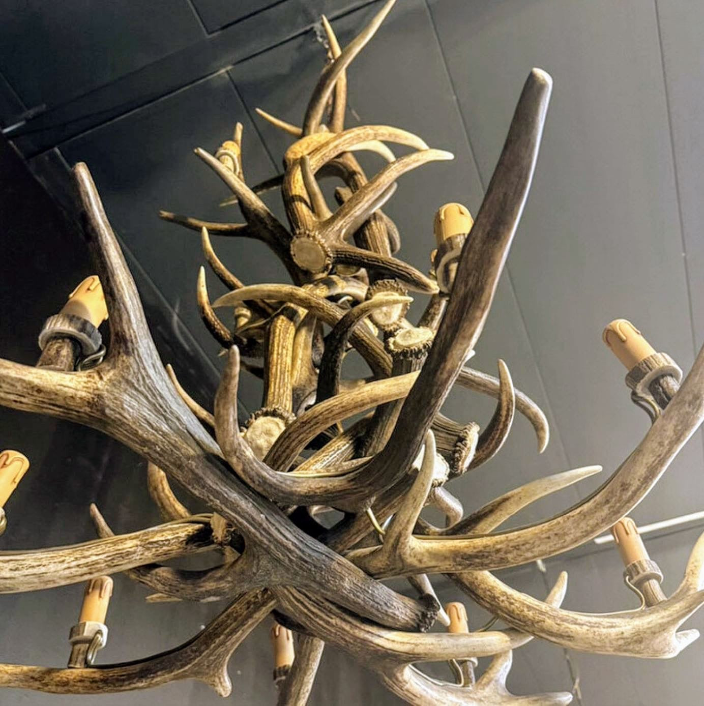 Vintage Rustic Antler Chandelier - Delivery Available
