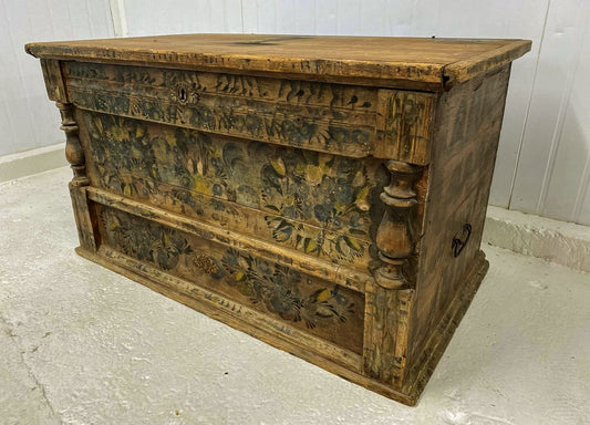 Rustic 18th century wooden storage chest