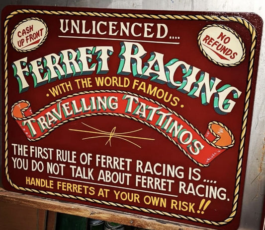 Hand Painted Art Ferret Racing - Delivery Available