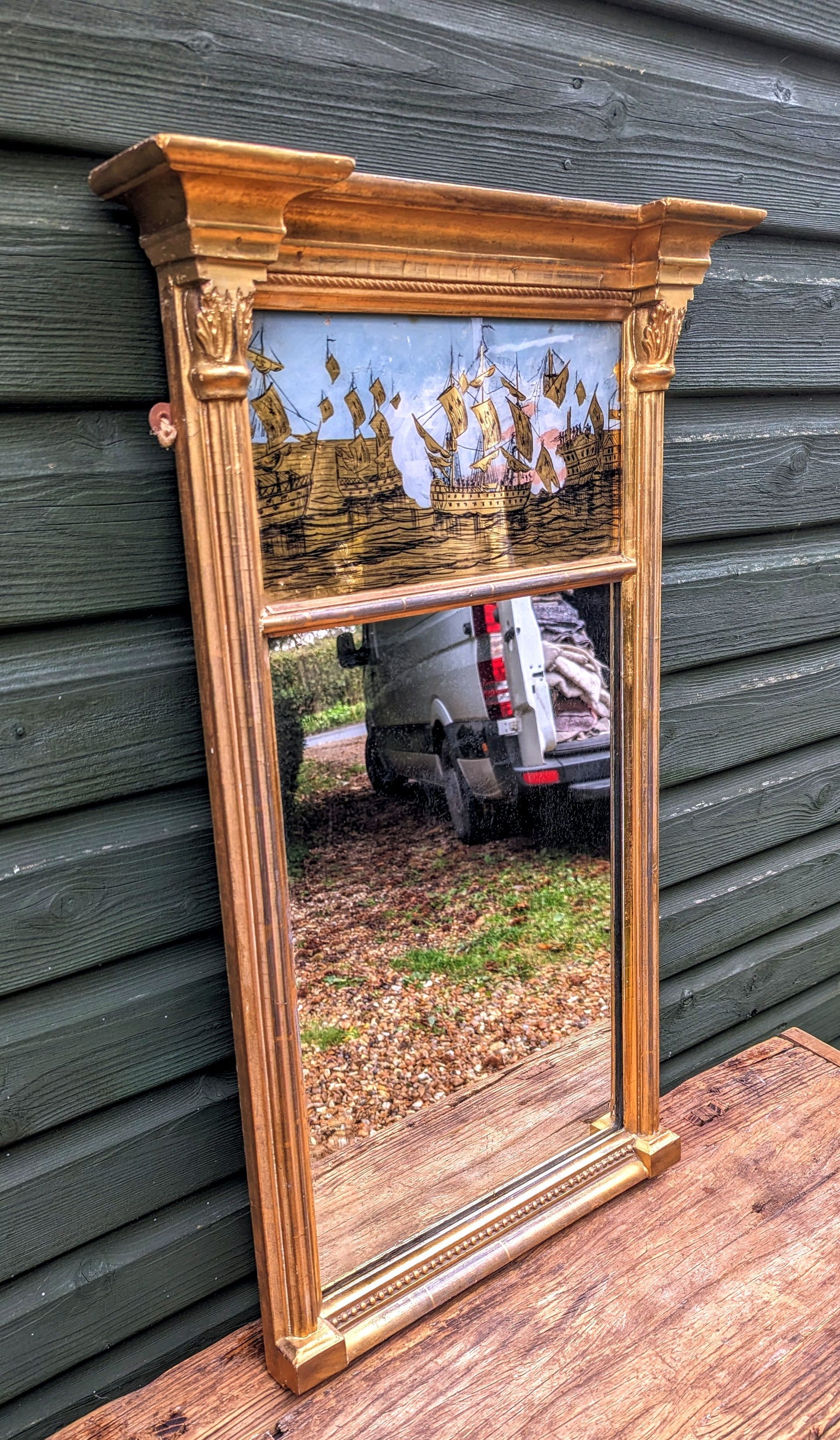 Late 19th Century Regency Gilt Pier Mirror - Free UK Delivery