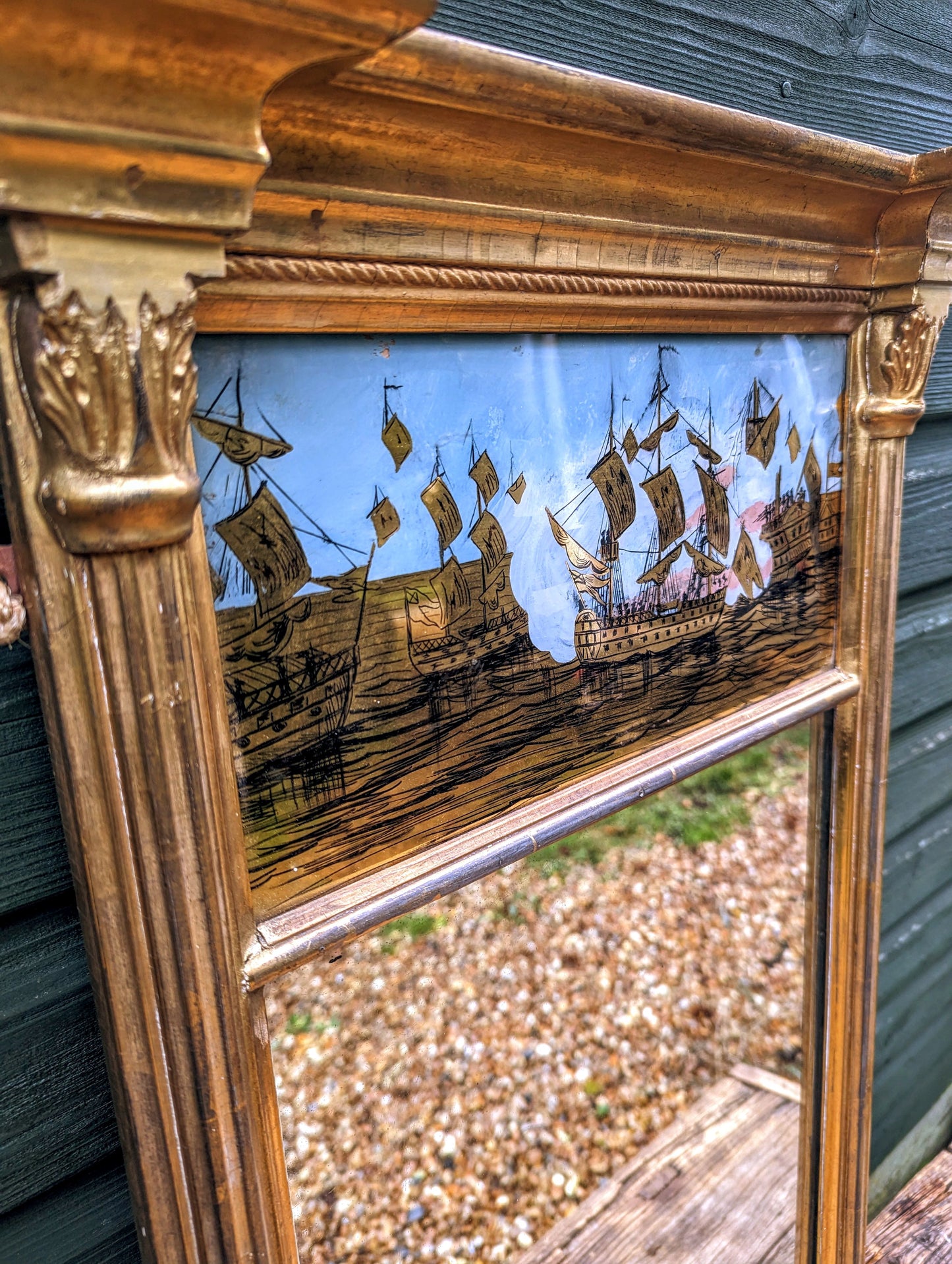 Late 19th Century Regency Gilt Pier Mirror - Free UK Delivery