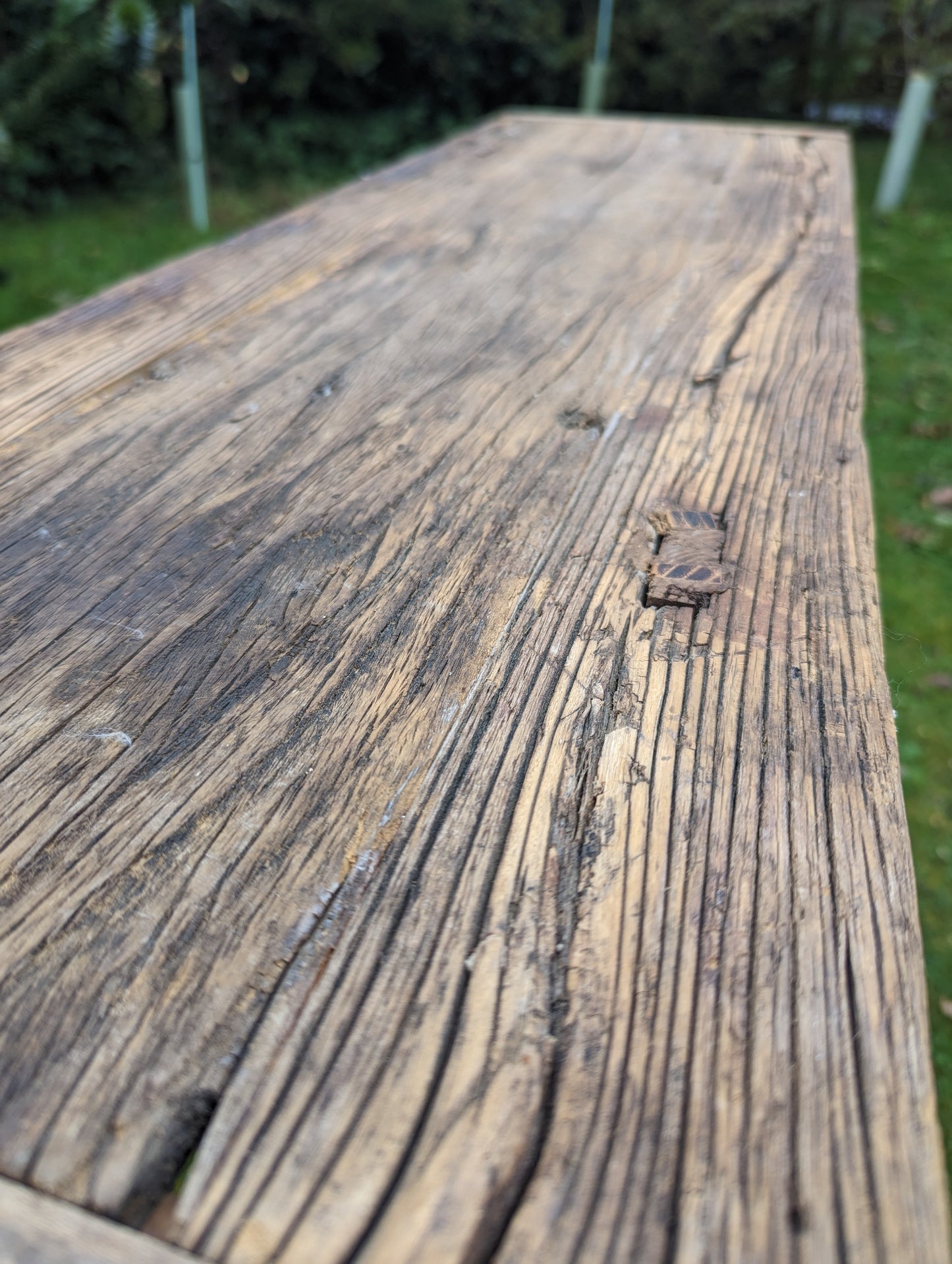 Rustic reclaimed elm console table - Katy