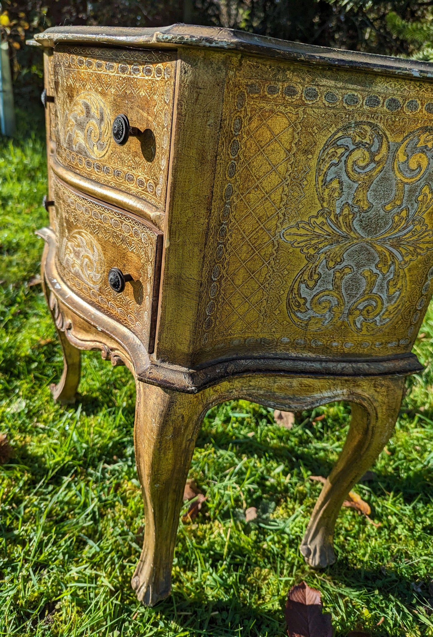 Antique Italian Florentine Two Drawer Chest Original Colour