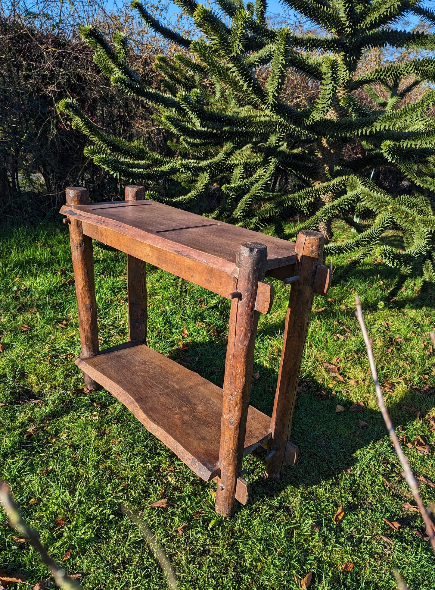 Vintage french console butcher block bistro kitchen table