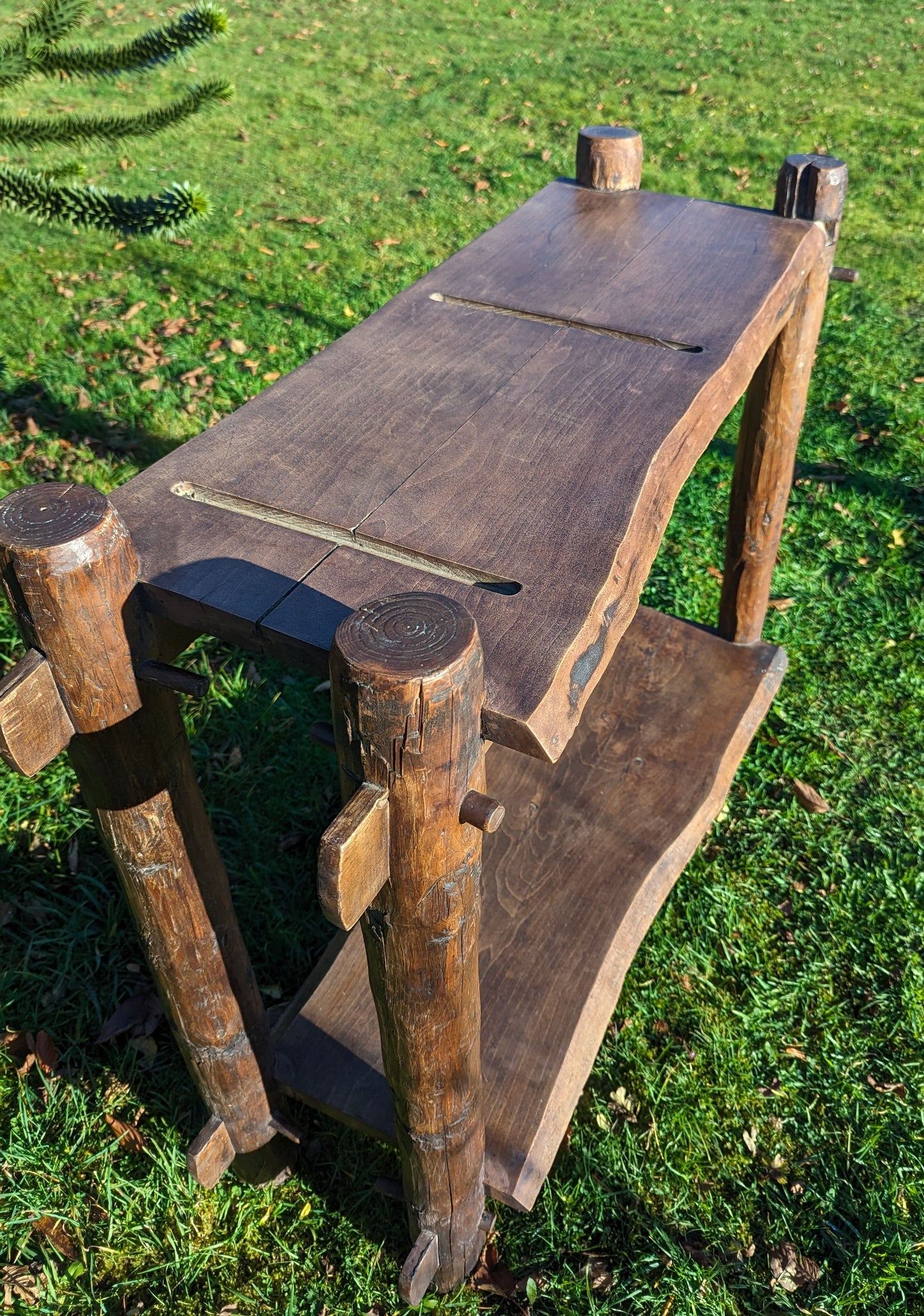 Vintage french console butcher block bistro kitchen table