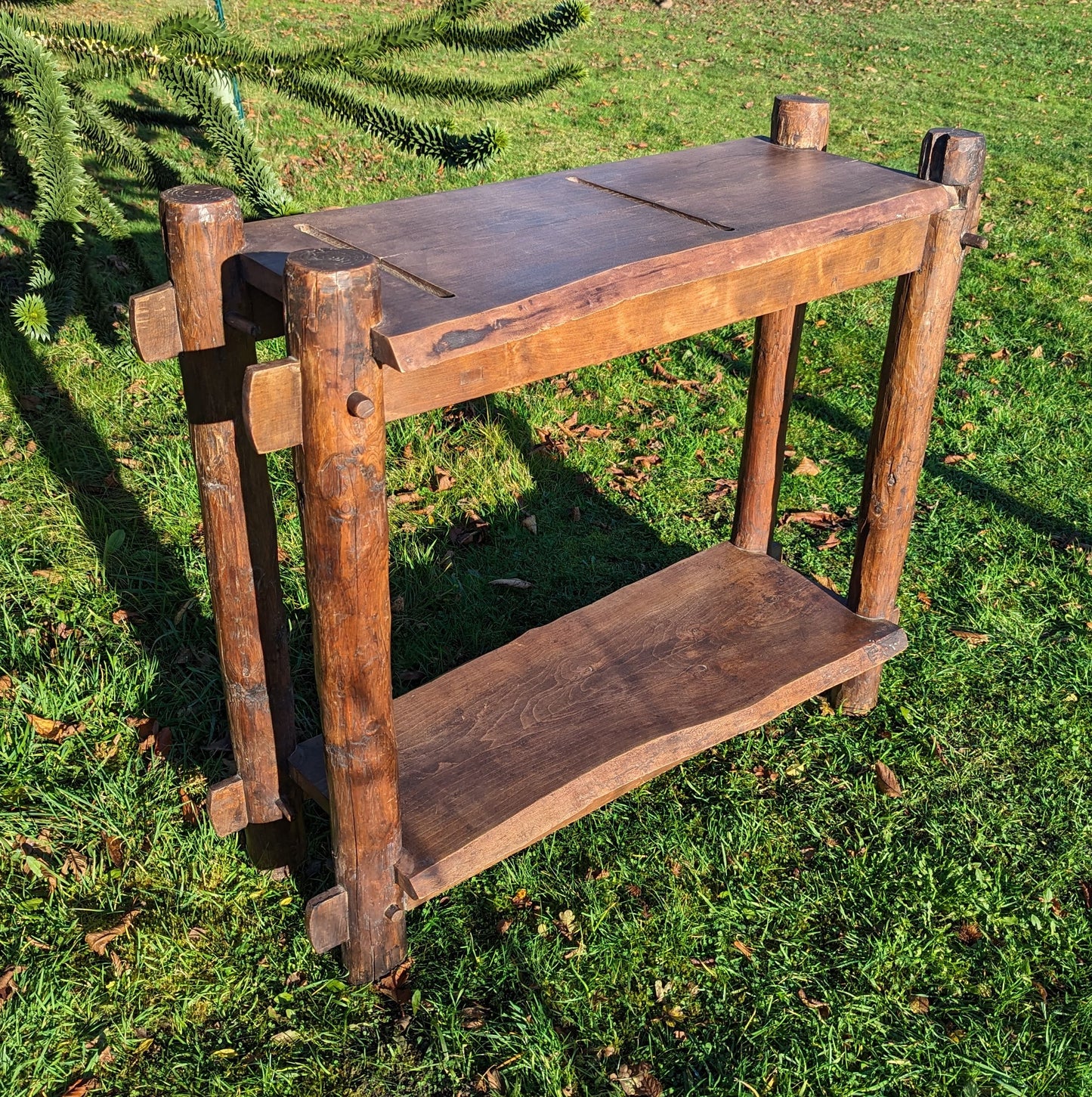 Vintage french console butcher block bistro kitchen table