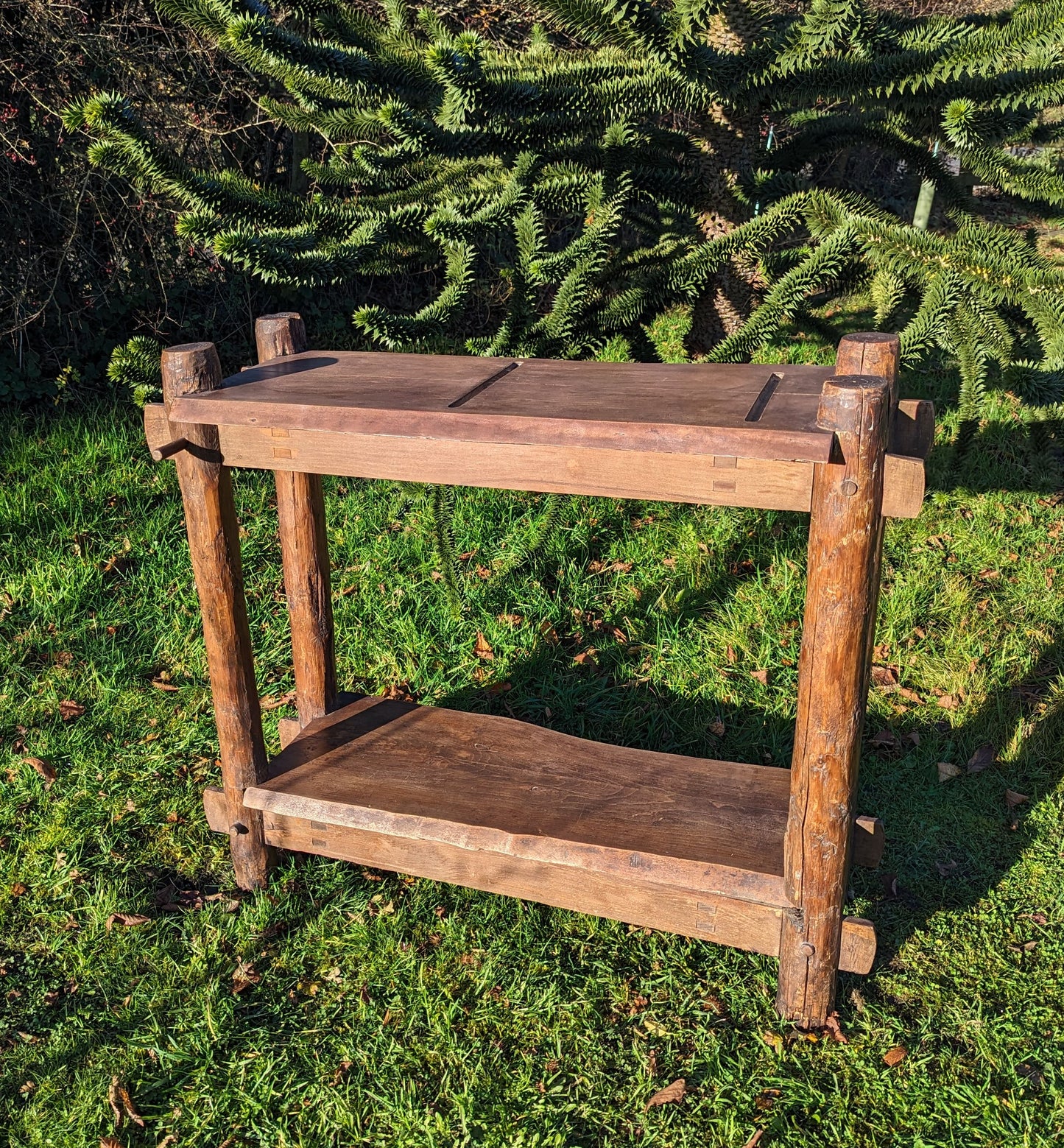 Vintage french console butcher block bistro kitchen table