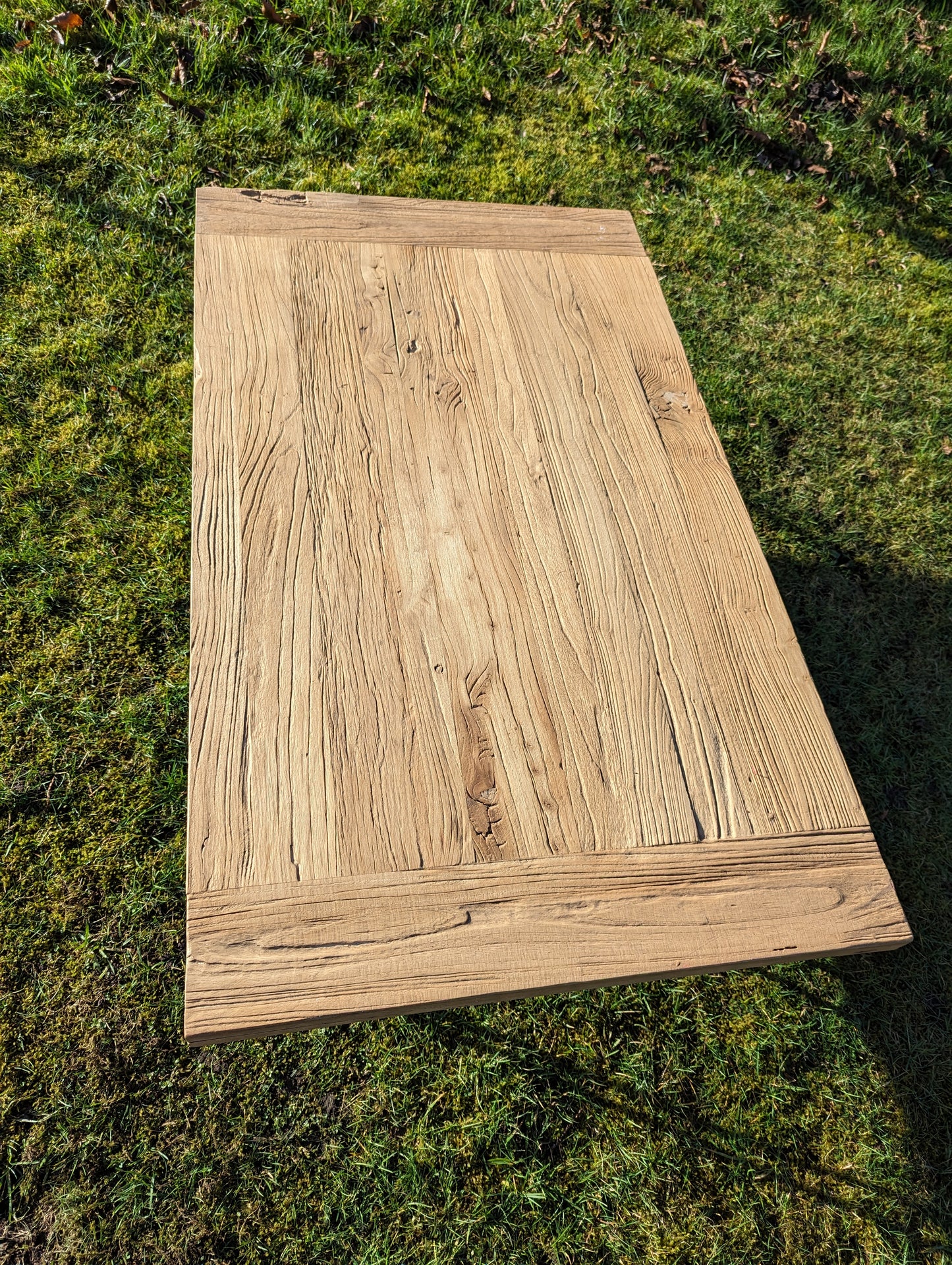 Reclaimed Elm coffee table zinc legs