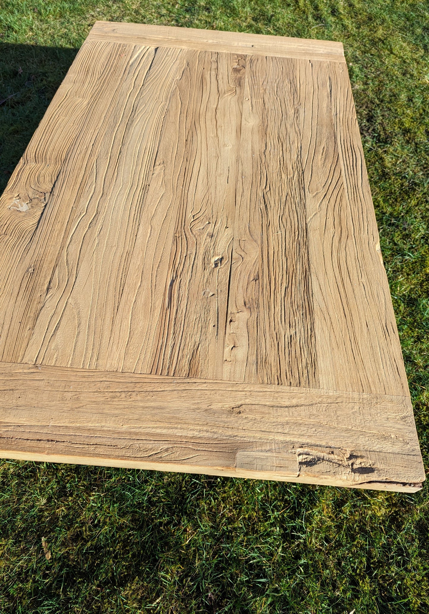 Reclaimed Elm coffee table zinc legs