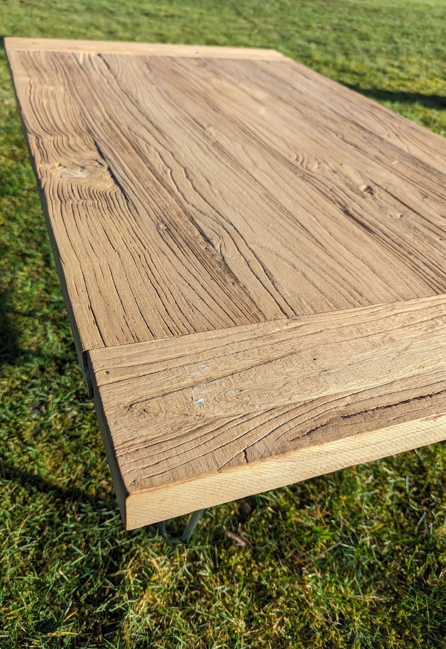 Reclaimed Elm coffee table zinc legs