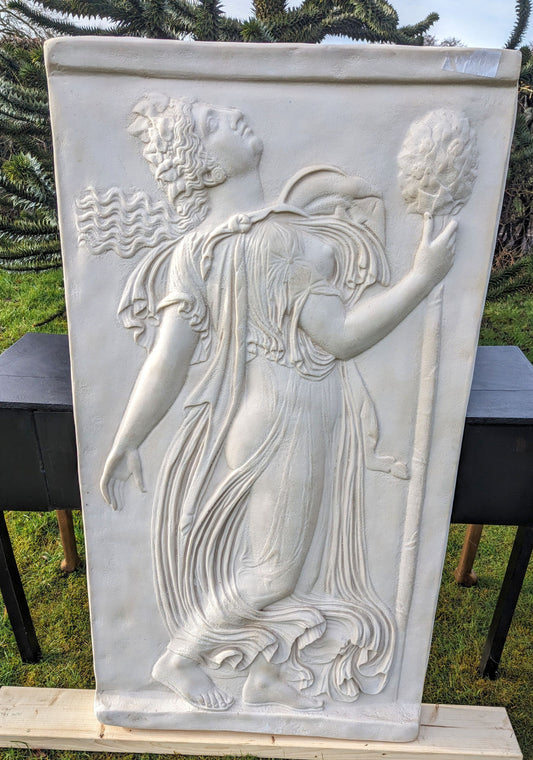 Marbleized resin greek maenads plaque art