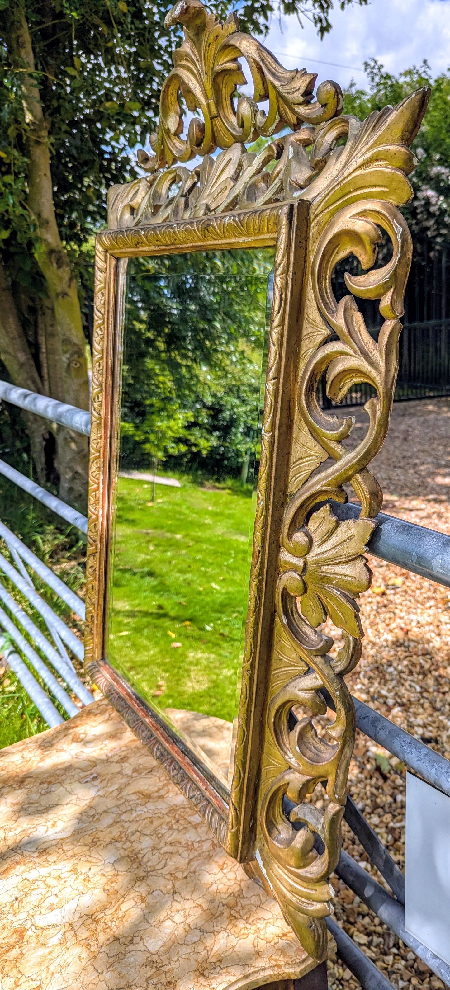 Superb Decorative Mid 19th Century Giltwood Italian Mirror - Delivery Available