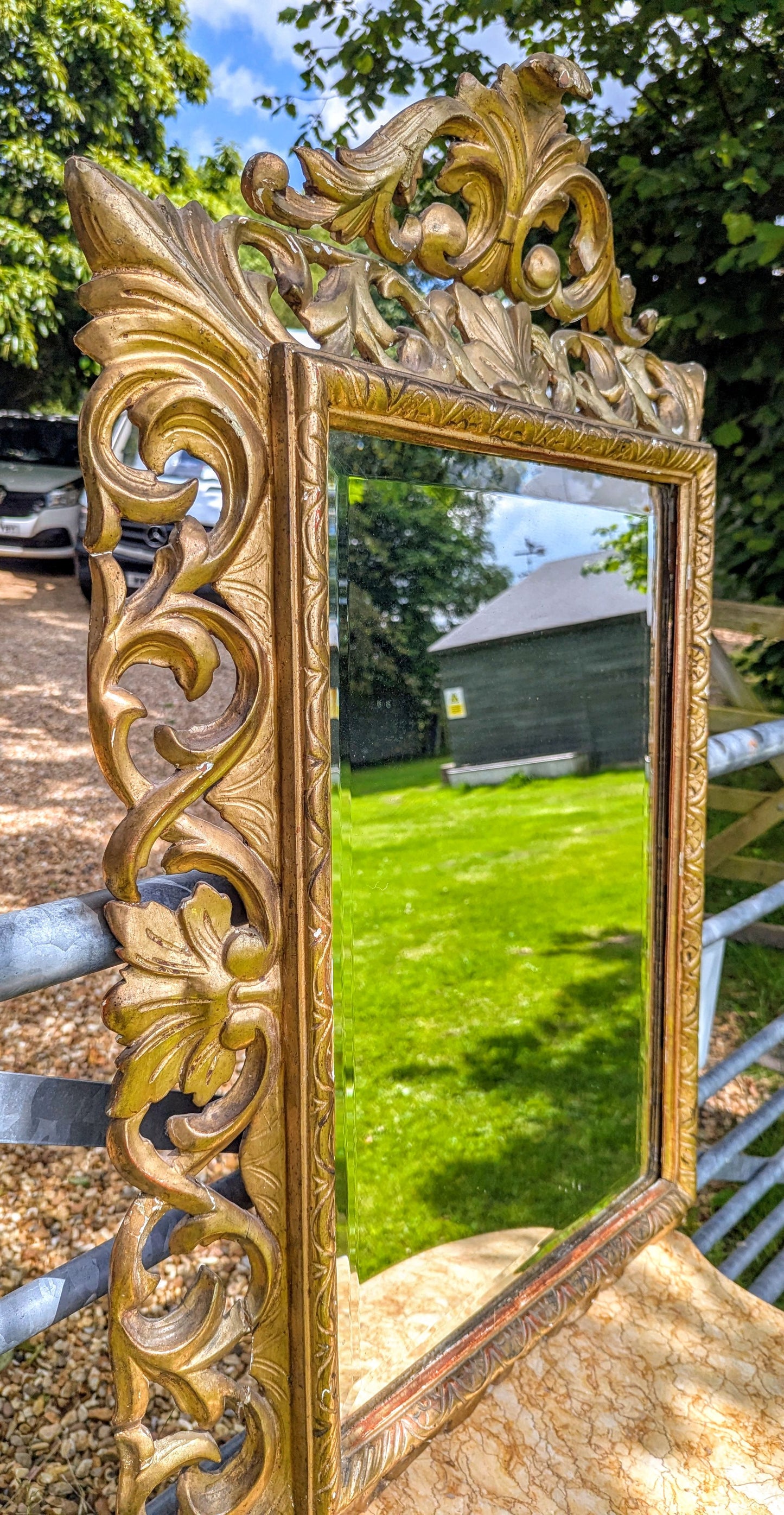 Superb Decorative Mid 19th Century Giltwood Italian Mirror - Delivery Available