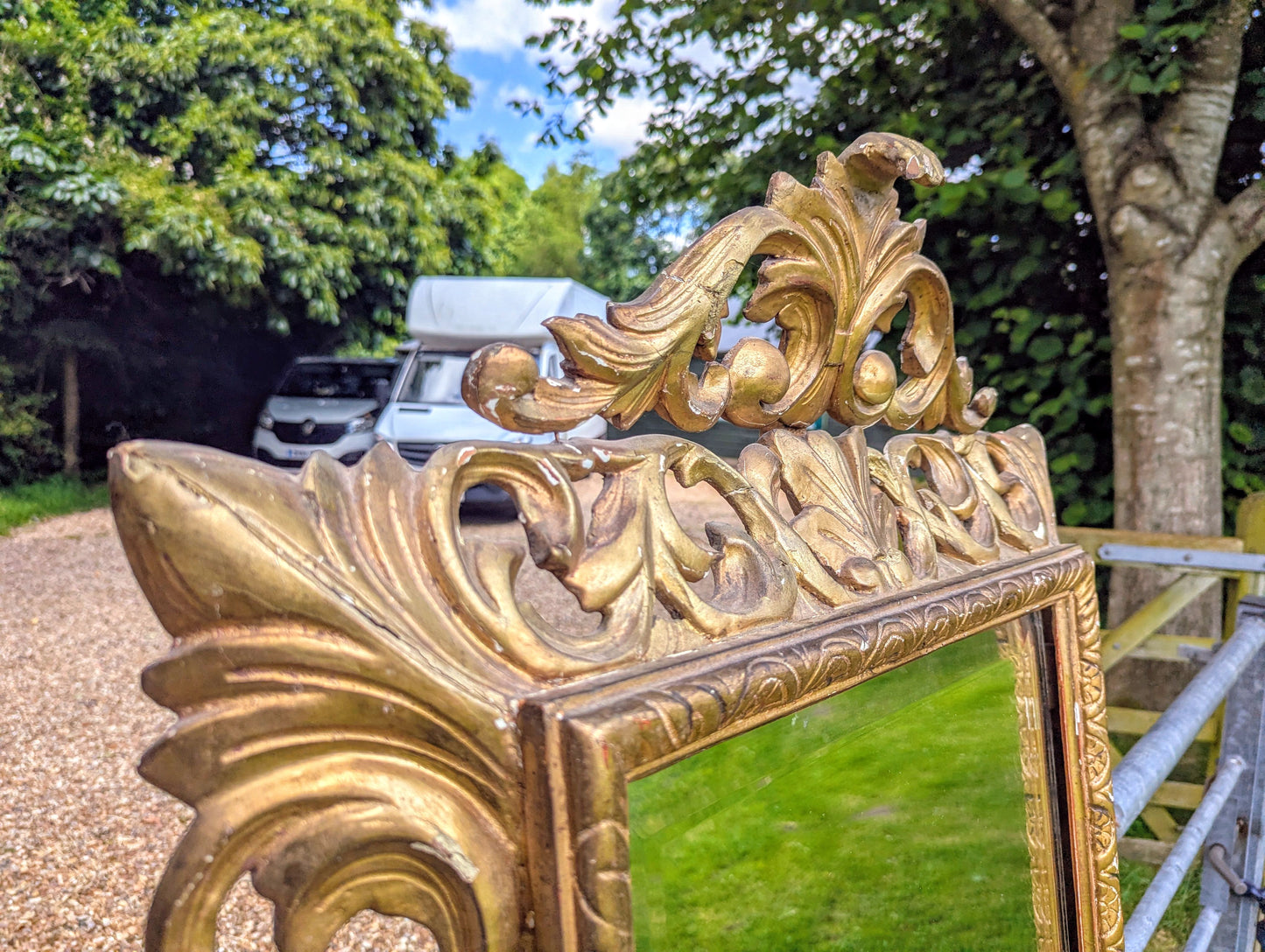 Superb Decorative Mid 19th Century Giltwood Italian Mirror - Delivery Available