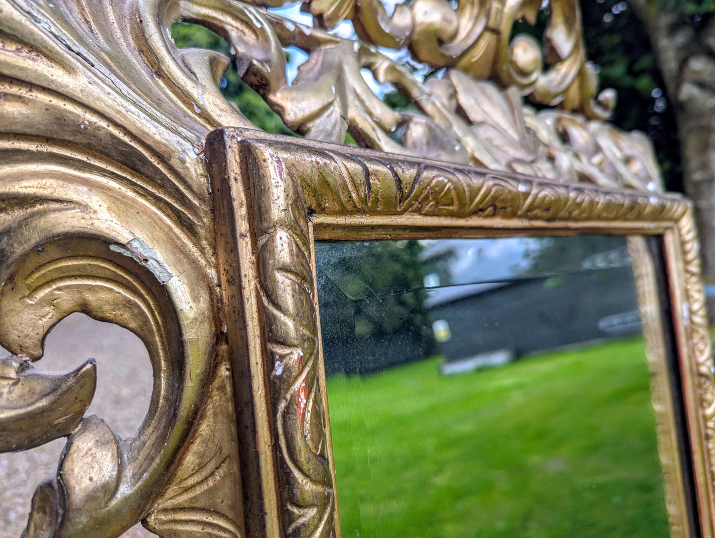 Superb Decorative Mid 19th Century Giltwood Italian Mirror - Delivery Available