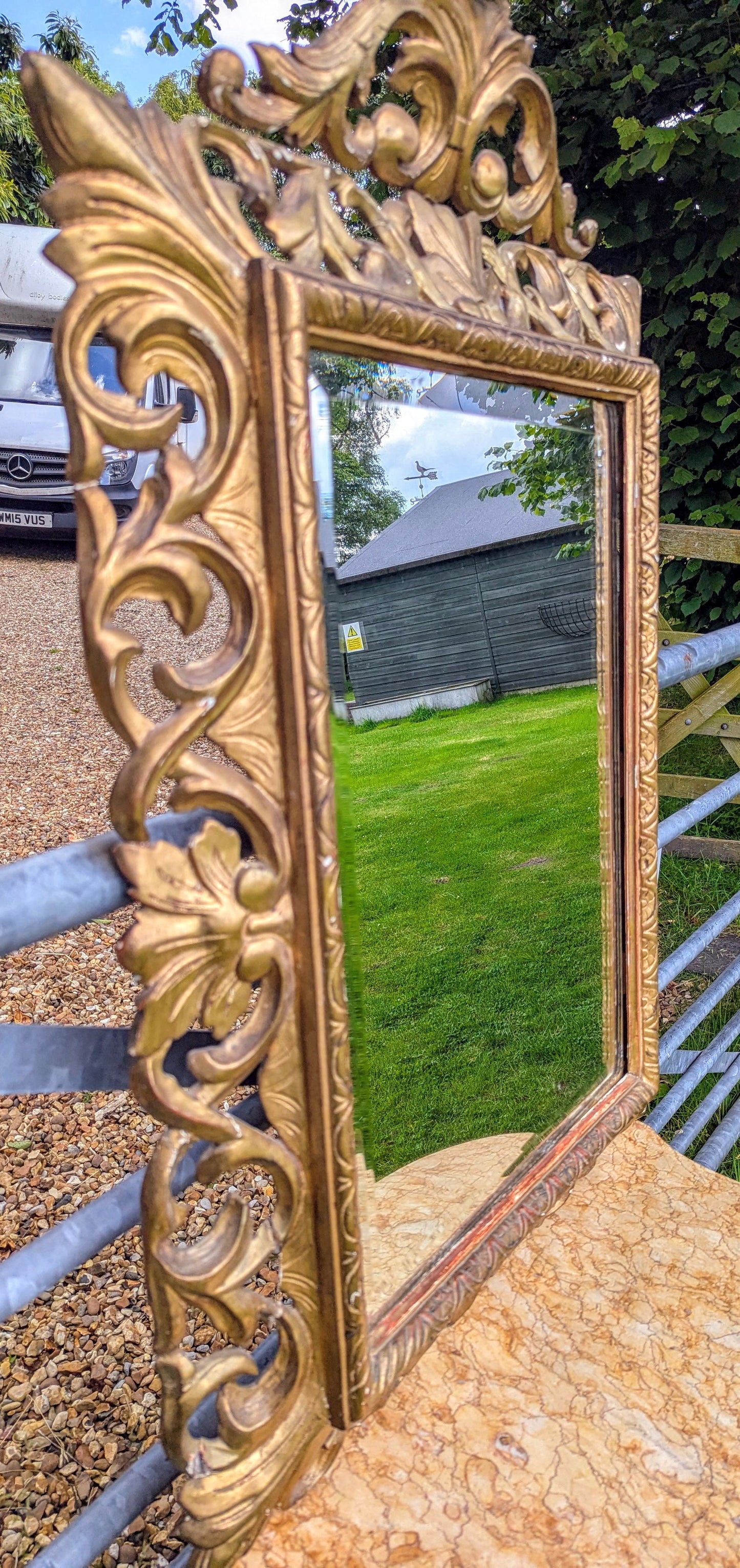 Superb Decorative Mid 19th Century Giltwood Italian Mirror - Delivery Available