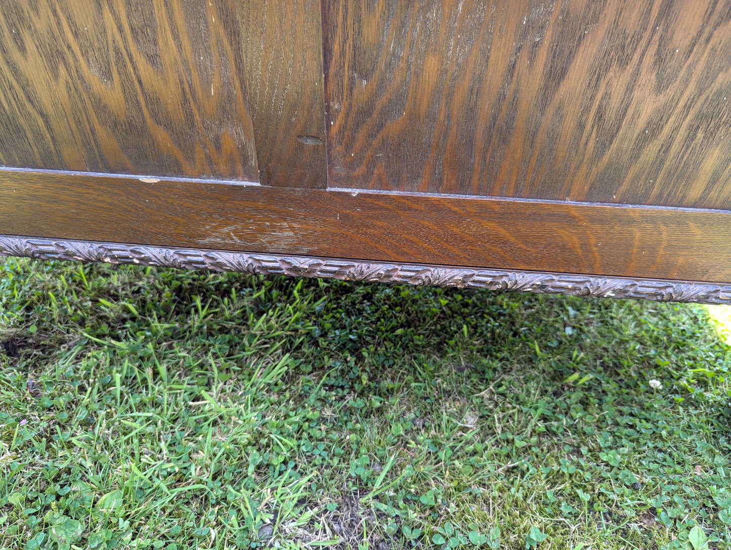 Antique early 20th century ball and claw feet bureau including secret compartment