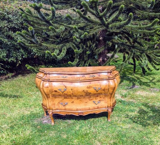 Stunning Italian Bombe Commode Olive Wood,Cast Ormolu Mounts- Delivery Available