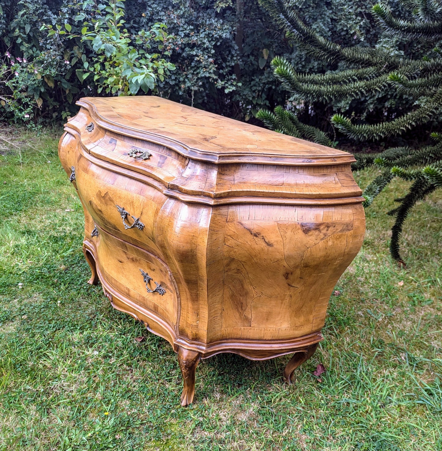 Stunning Italian Bombe Commode Olive Wood,Cast Ormolu Mounts- Delivery Available