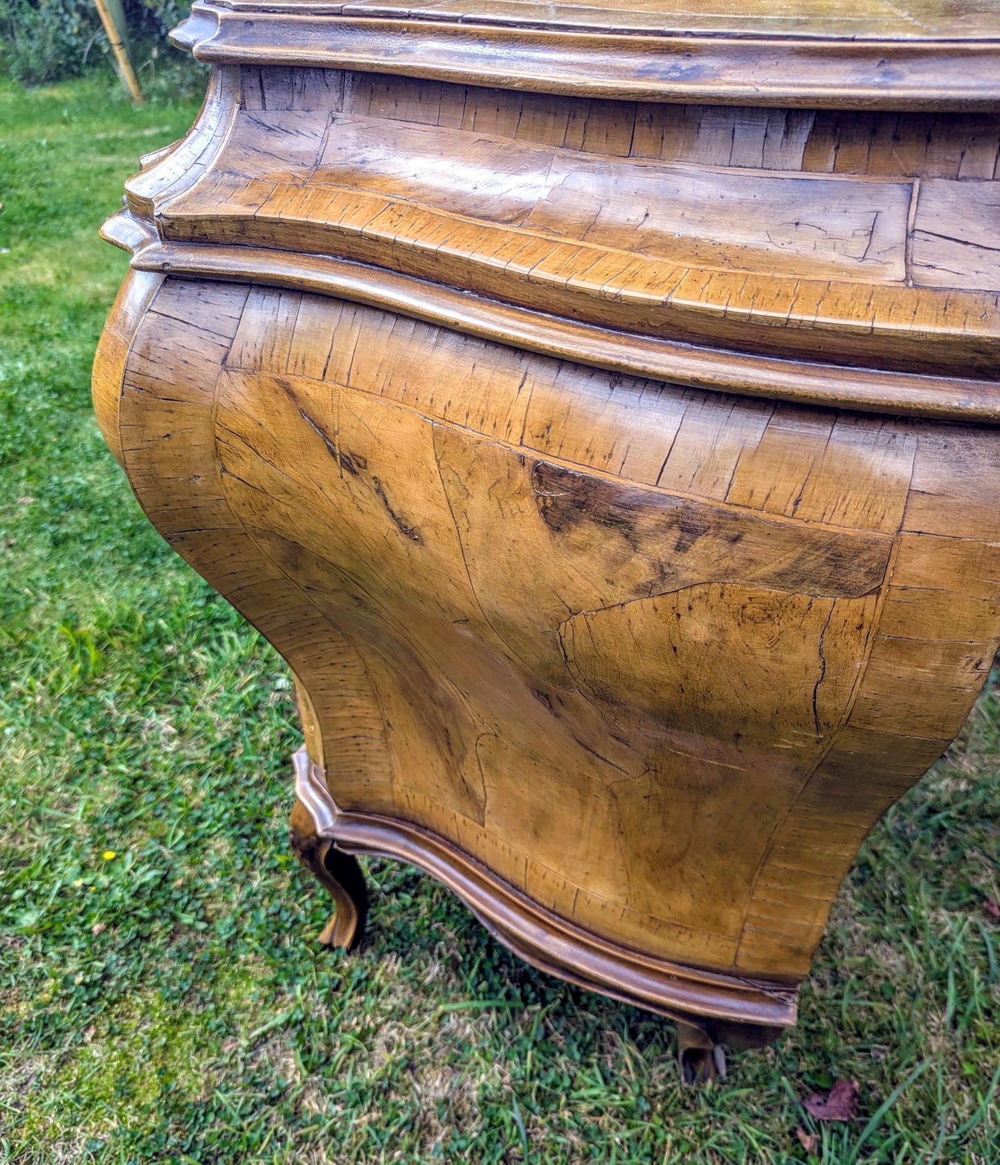 Stunning Italian Bombe Commode Olive Wood,Cast Ormolu Mounts- Delivery Available