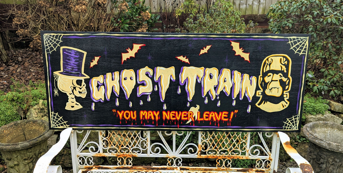 Hand Painted Art Ghost Train - Delivery Available